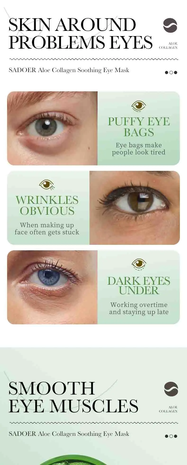 SADOER Aloe Vera Collagen Eye Mask Patches product information