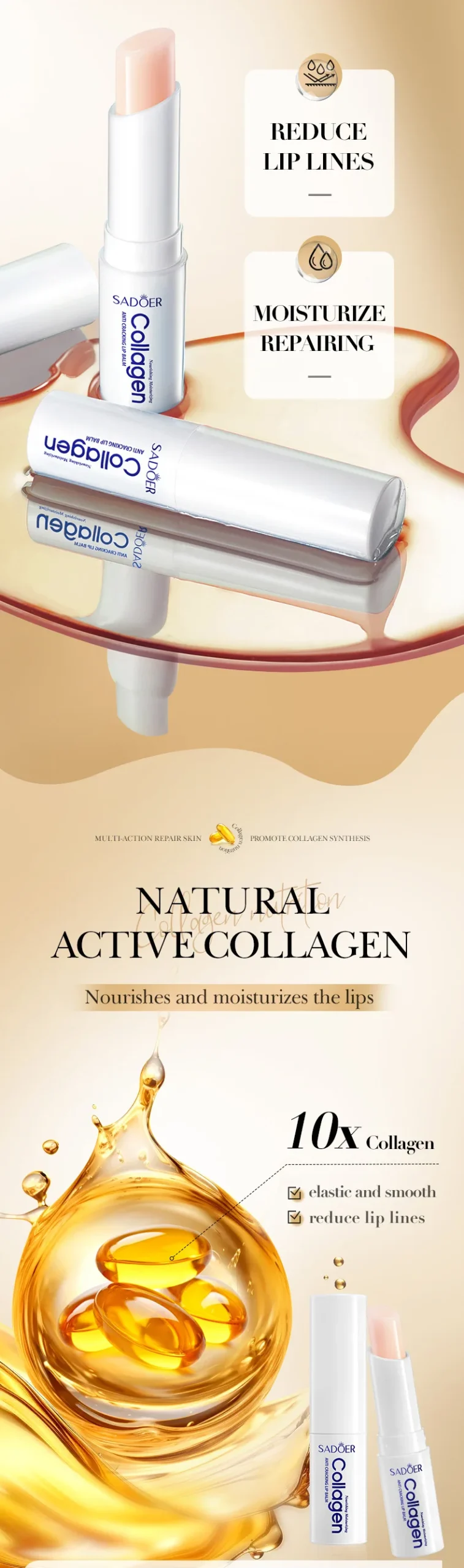 SADOER Collagen Lip Balm product information