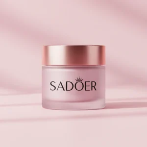 SADOER face mask jar displayed in soft studio lighting.