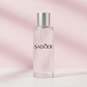 SADOER facial toner bottle in a clean, minimal studio setup