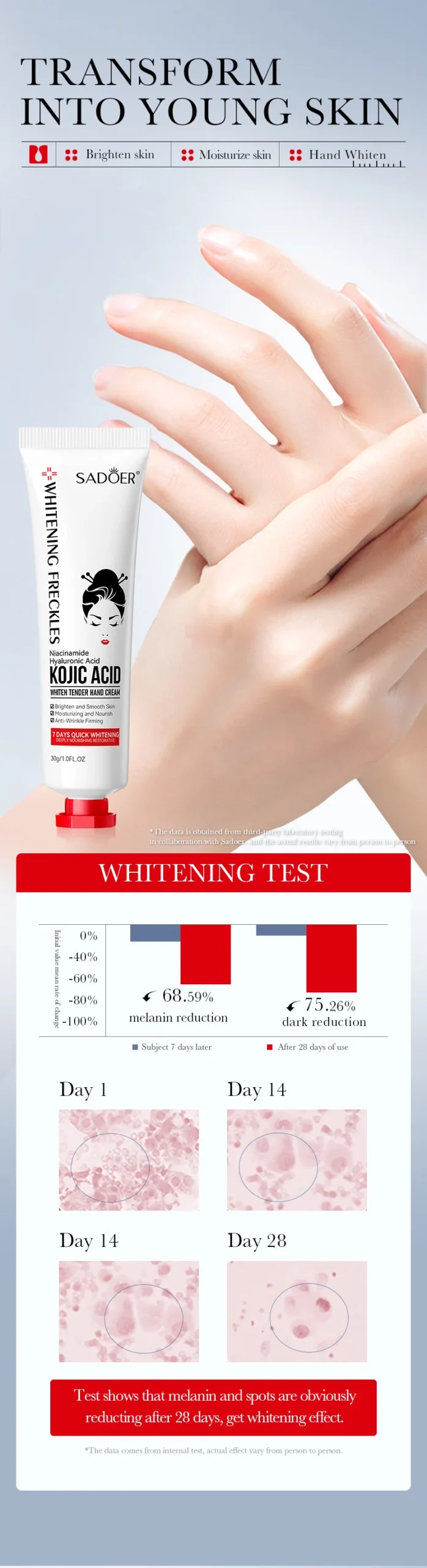 SADOER Kojic Acid Hand Cream product information