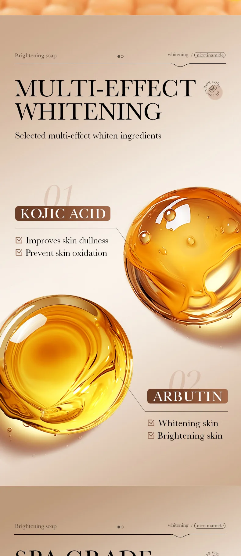 SADOER Niacinamide Arbutin Facial Soap Bar product information.