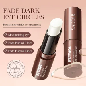 SADOER Retinol Eye Cream Stick highlighting benefits for fading dark circles and fine lines.