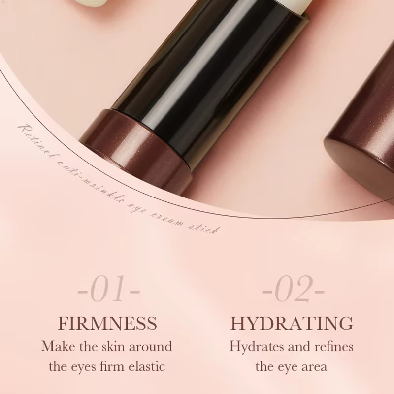 SADOER Retinol Eye Cream Stick, highlighting firmness and hydrating benefits for delicate skin around the eyes.