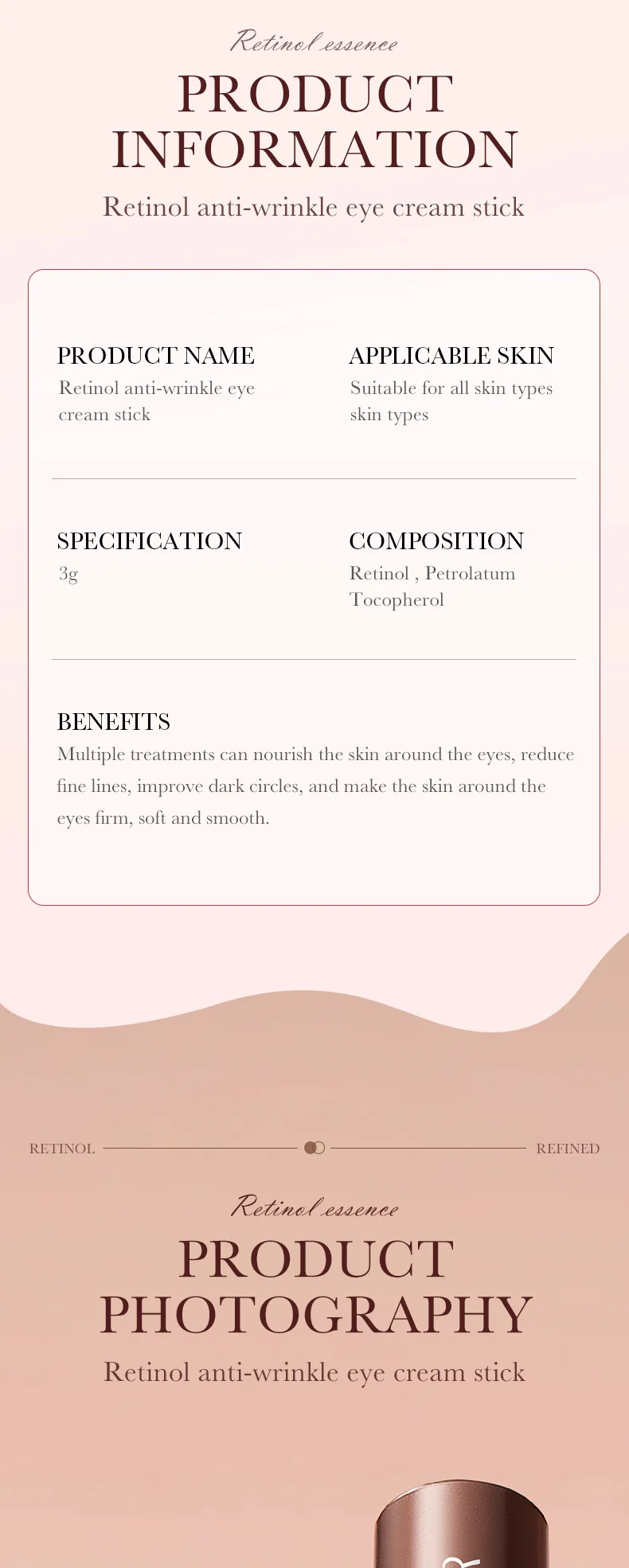 SADOER Retinol Eye Cream Stick product information