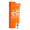 SADOER Vitamin C Eye Cream packaging and orange tube with a built-in massage rollerball applicator.
