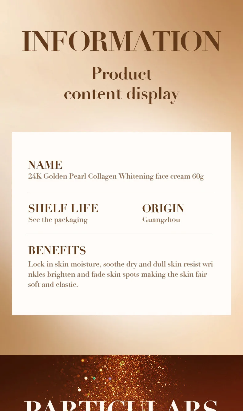 SADOER 24K Golden Pearl Collagen Face Cream product information