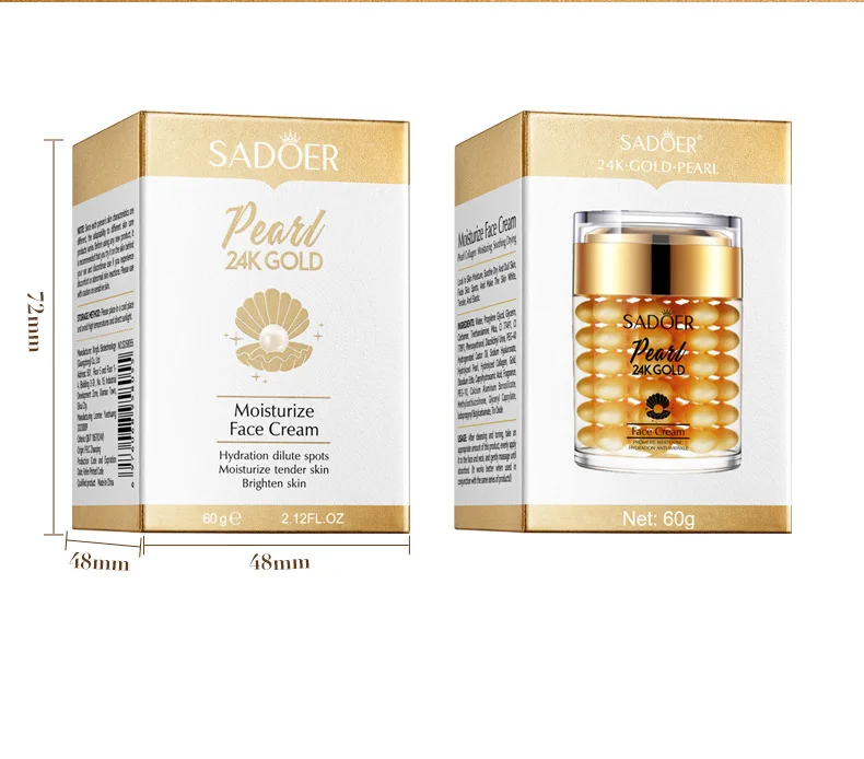 SADOER 24K Golden Pearl Collagen Face Cream product information