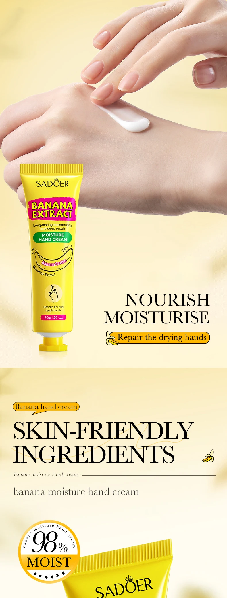 SADOER Banana Hand Cream product information