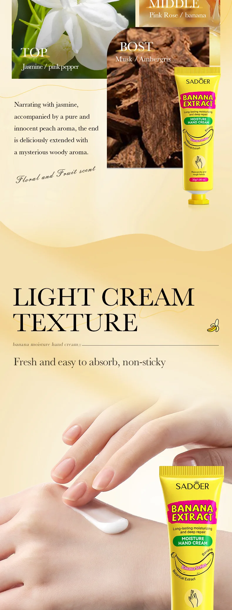 SADOER Banana Hand Cream product information