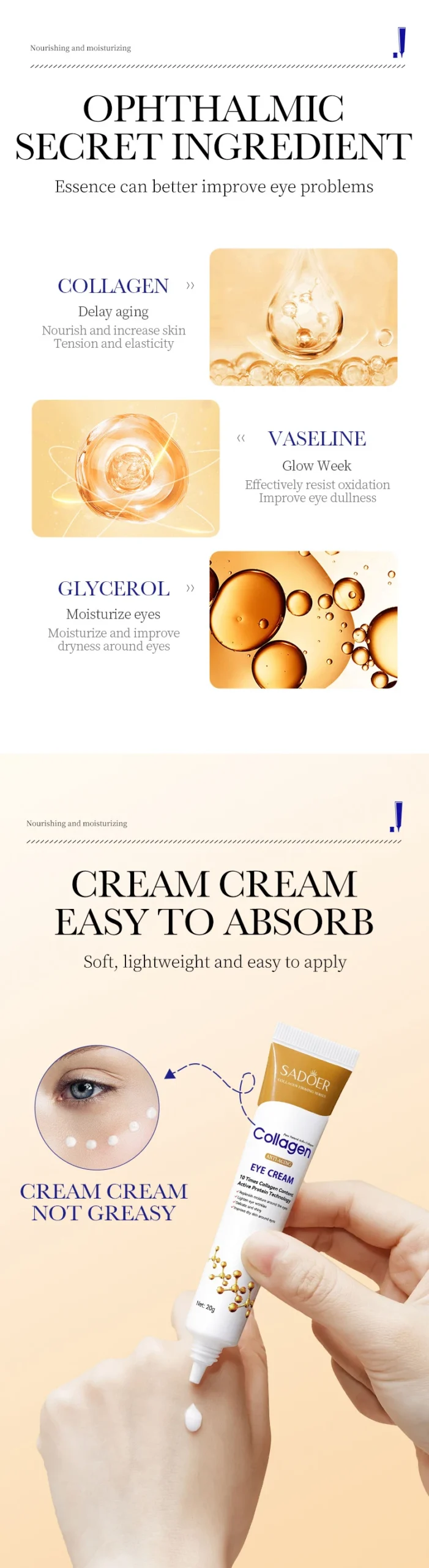 SADOER Collagen Eye Cream product information
