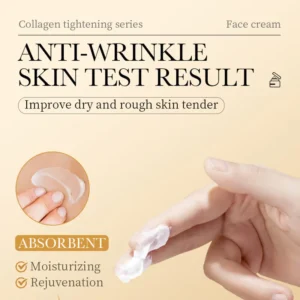 SADOER Collagen Face Cream being applied to skin to demonstrate its absorbent and moisturizing texture.