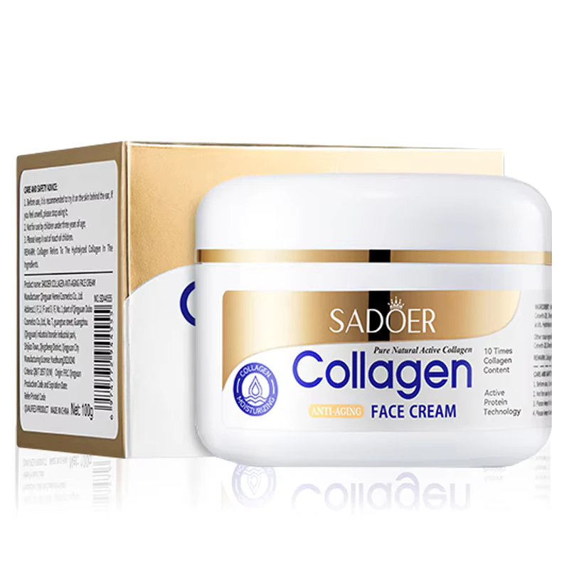 SADOER Collagen Face Cream jar and packaging box for moisturizing and firming skincare.