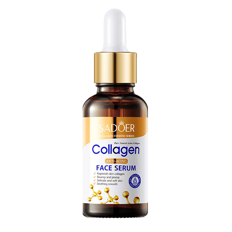 SADOER Collagen Face Serum anti-aging dropper bottle for hydrated, youthful-looking skin.
