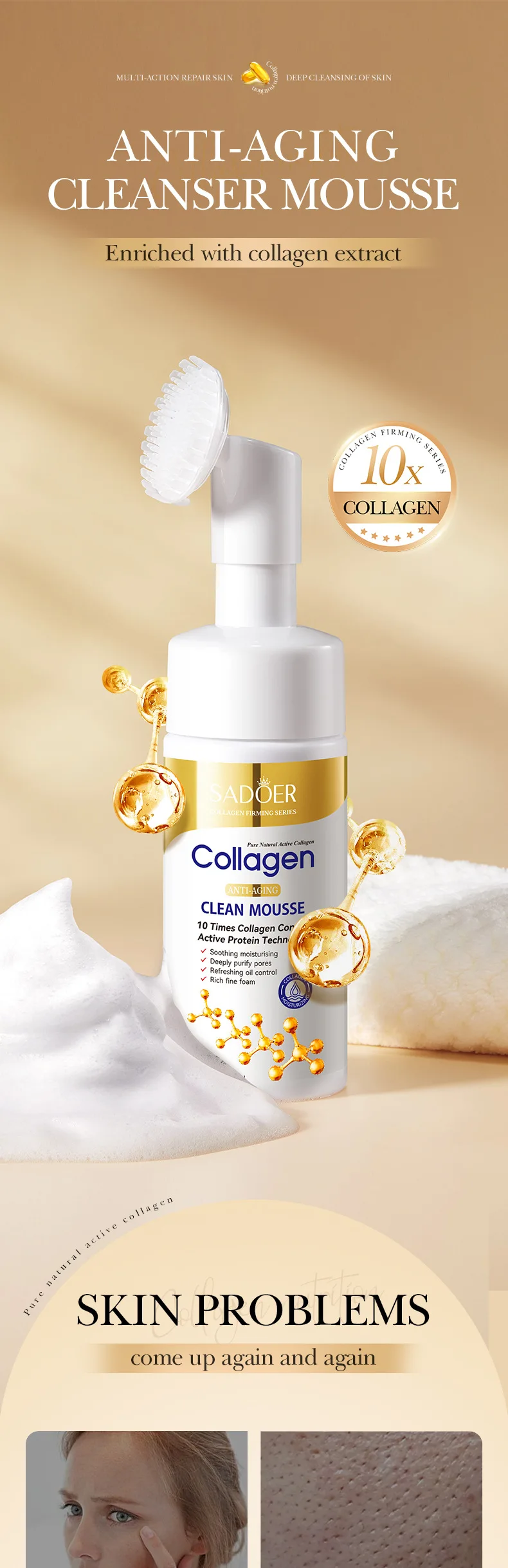 SADOER Collagen Facial Cleansing Mousse product information