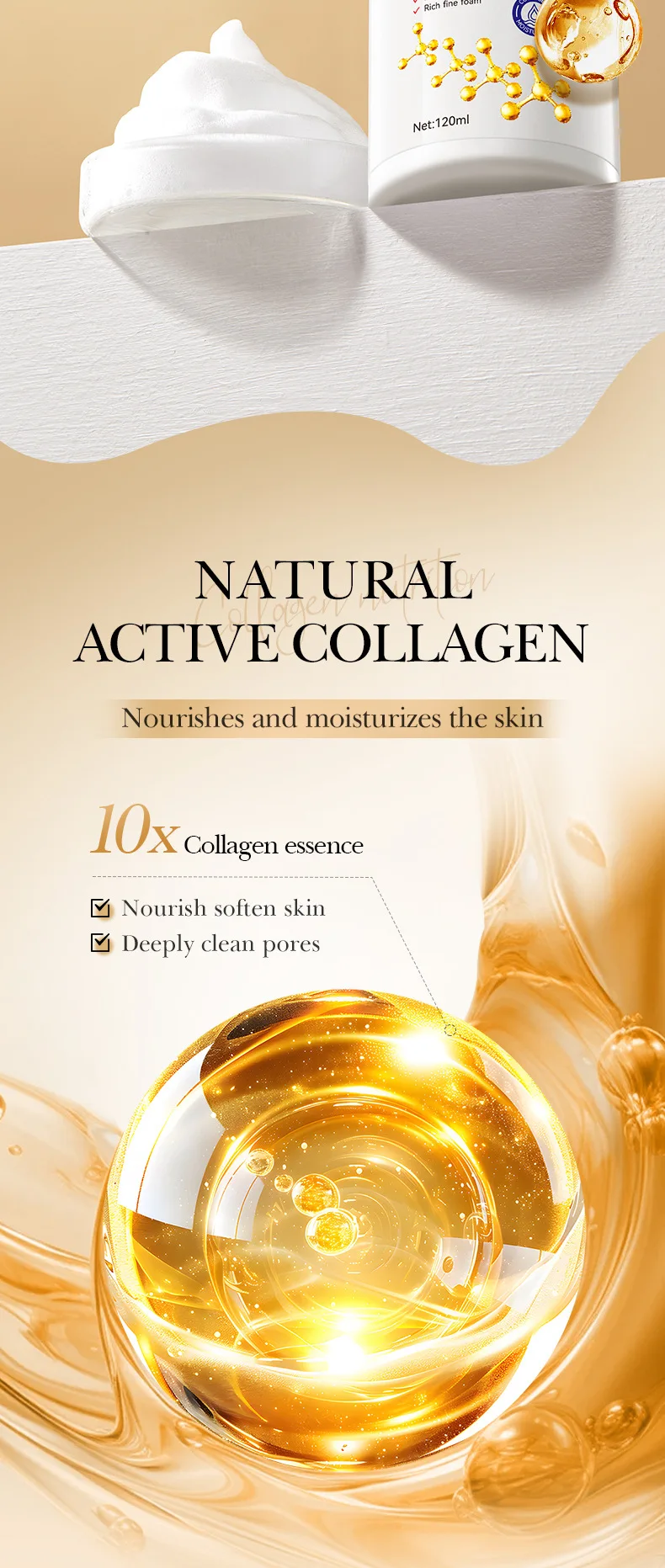 SADOER Collagen Facial Cleansing Mousse product information
