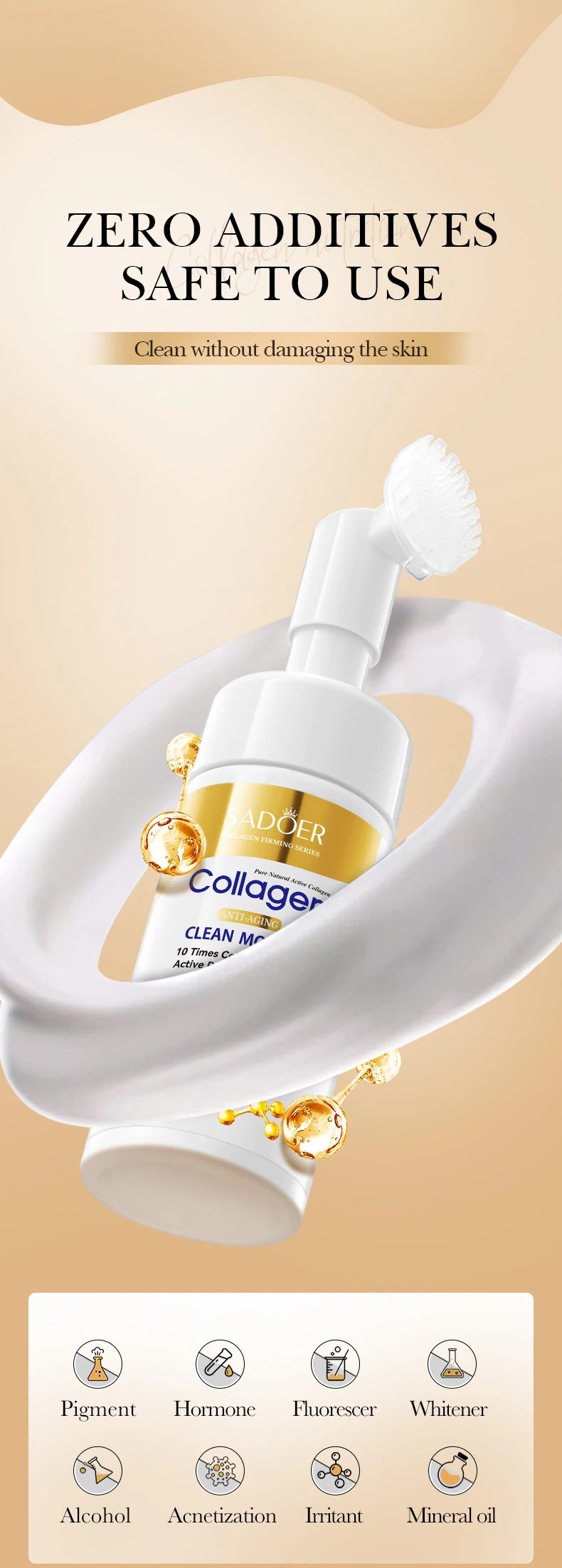 SADOER Collagen Facial Cleansing Mousse product information