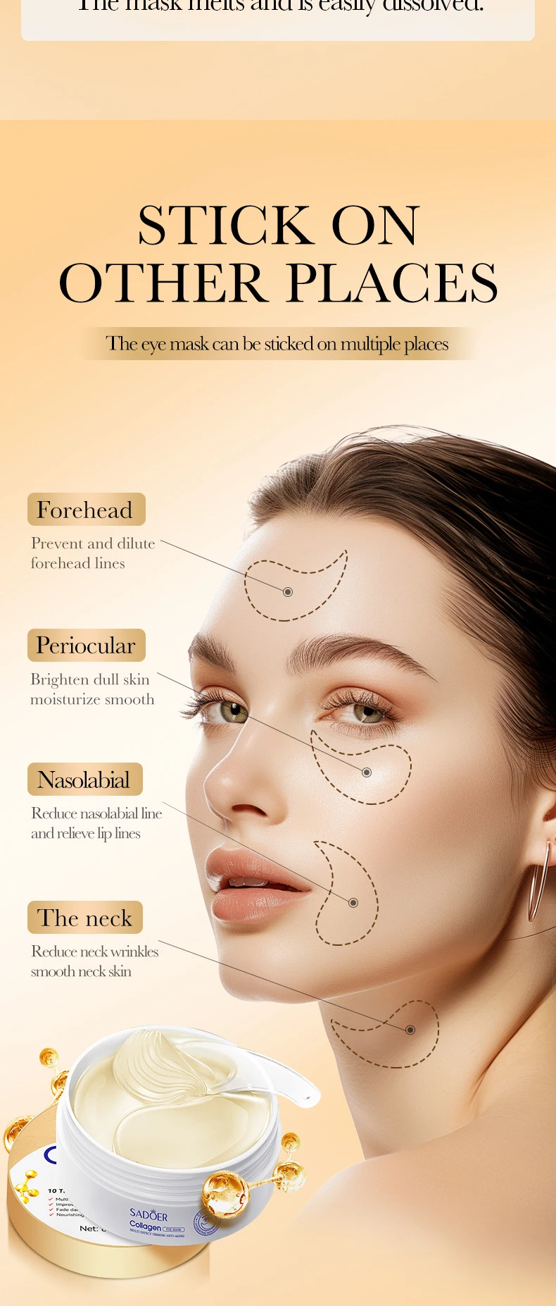 SADOER Crystal Collagen Eye Mask Patches product information