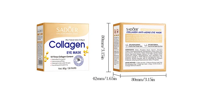 SADOER Crystal Collagen Eye Mask Patches product information