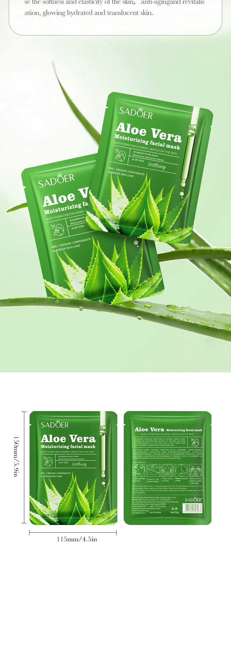 SADOER Fruit Floral Face Sheet Mask Set of 10 product information