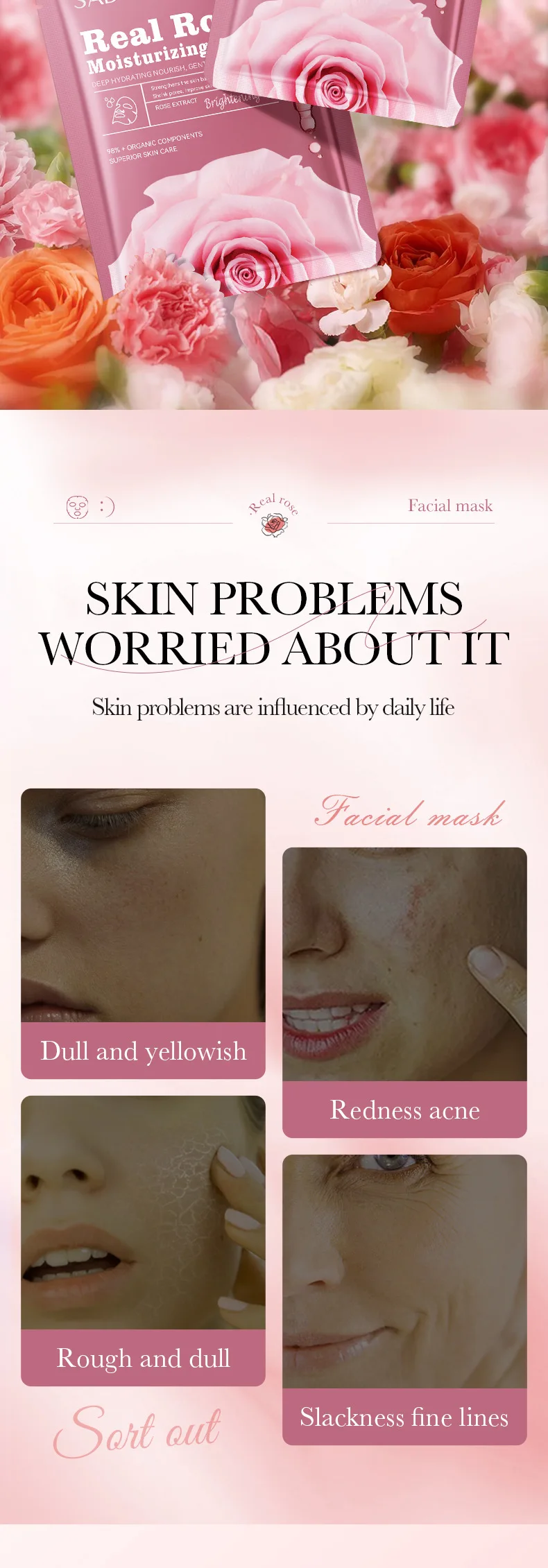 SADOER Fruit Floral Face Sheet Mask Set of 10 product information