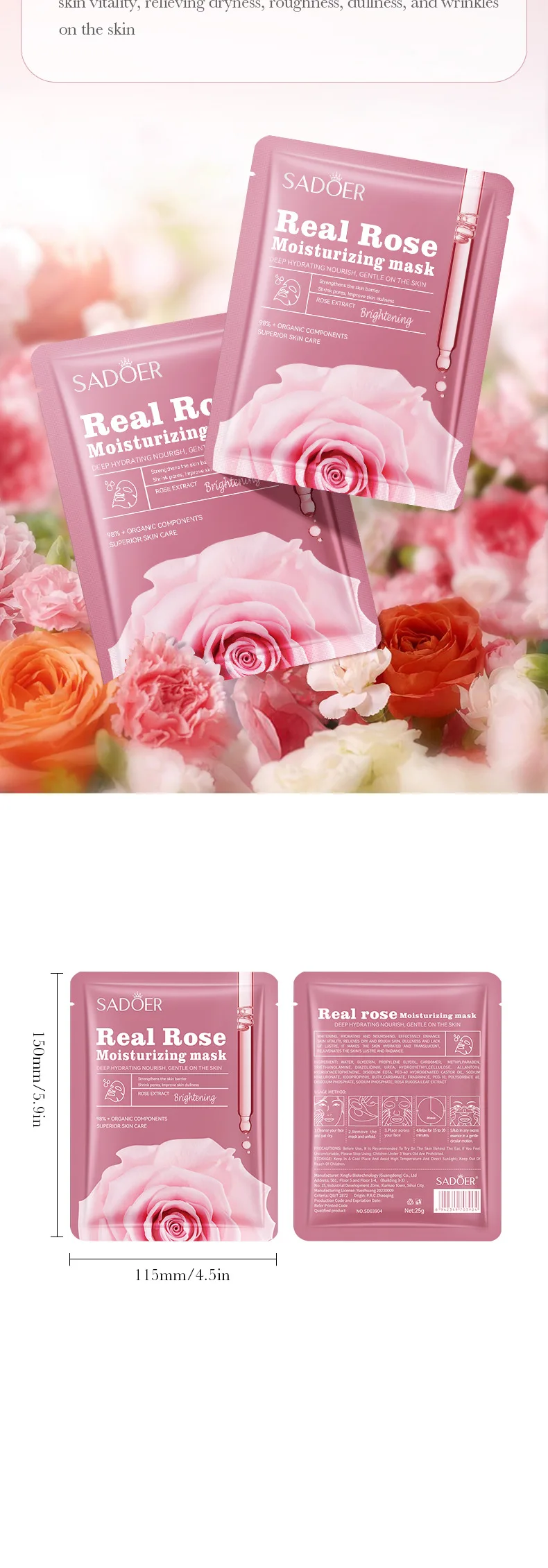 SADOER Fruit Floral Face Sheet Mask Set of 10 product information