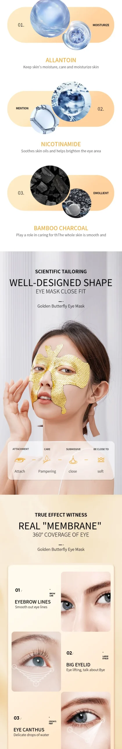 SADOER Golden Butterfly Eye Mask product information