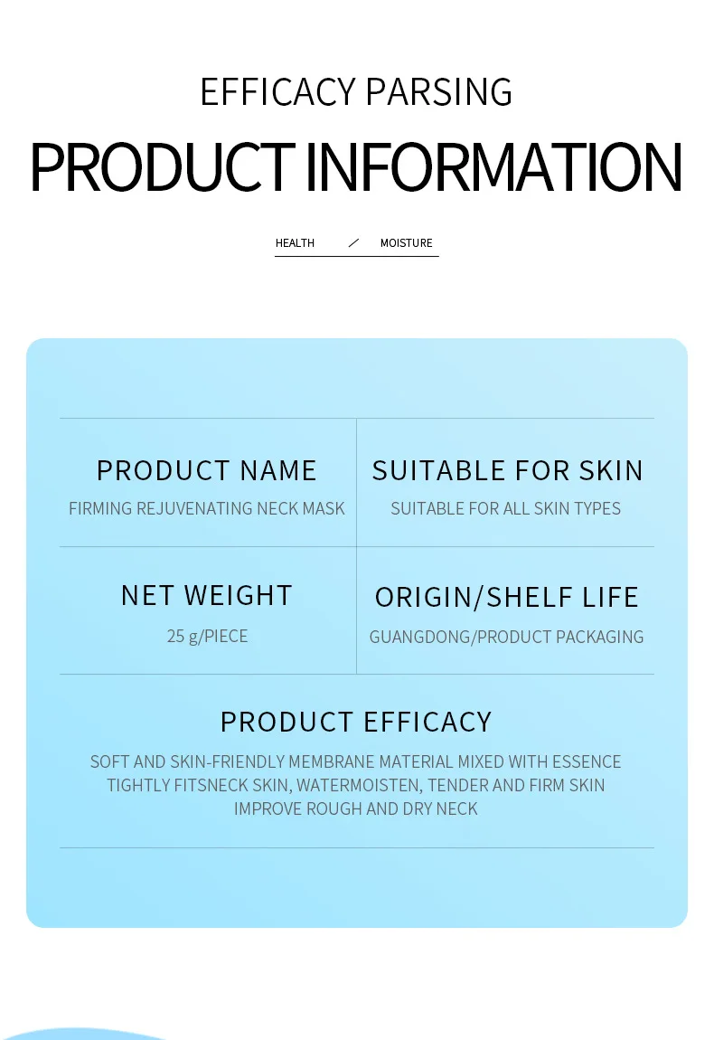 SADOER Hyaluronic Acid Neck Mask product information