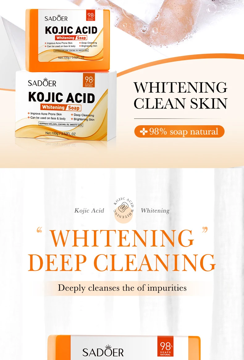 SADOER Kojic Acid Soap Bar product information.