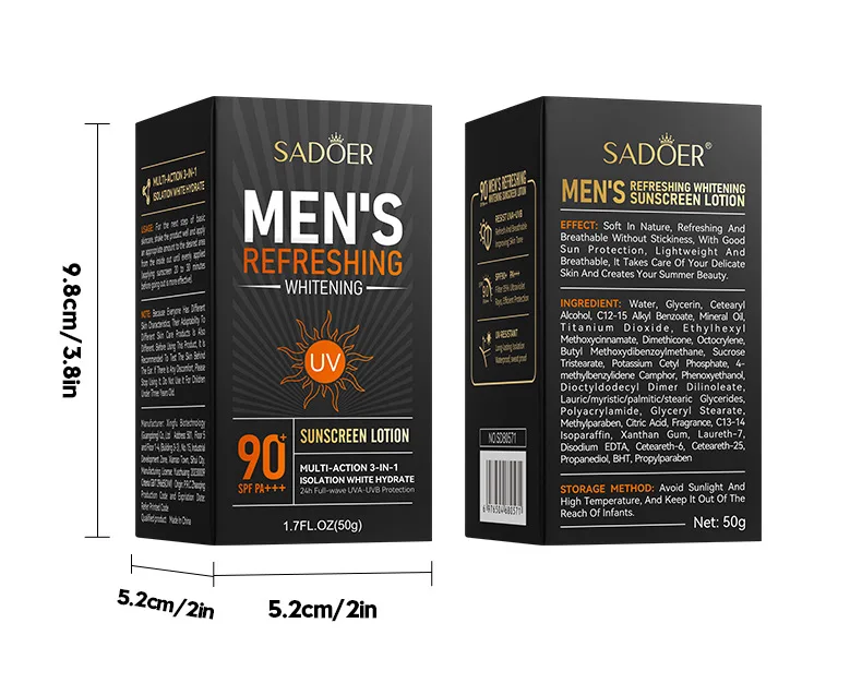 SADOER Men’s Sunscreen Lotion product information