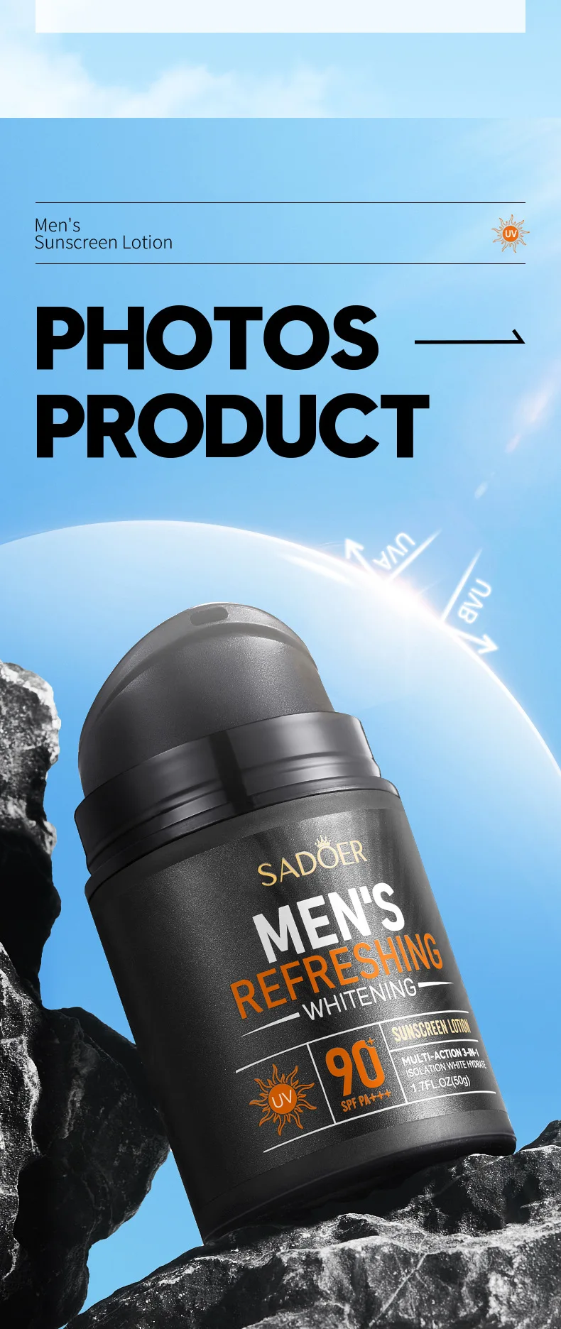 SADOER Men’s Sunscreen Lotion product information