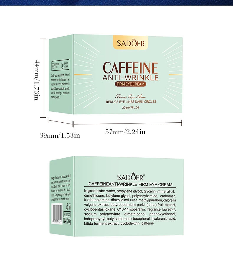 SADOER Caffeine Anti-Wrinkle Eye Cream product information