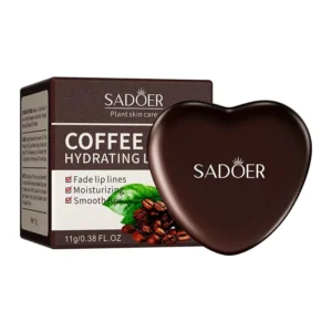 SADOER Coffee Hydrating Lipstick heart-shaped tin and box for moisturizing and fading lip lines.