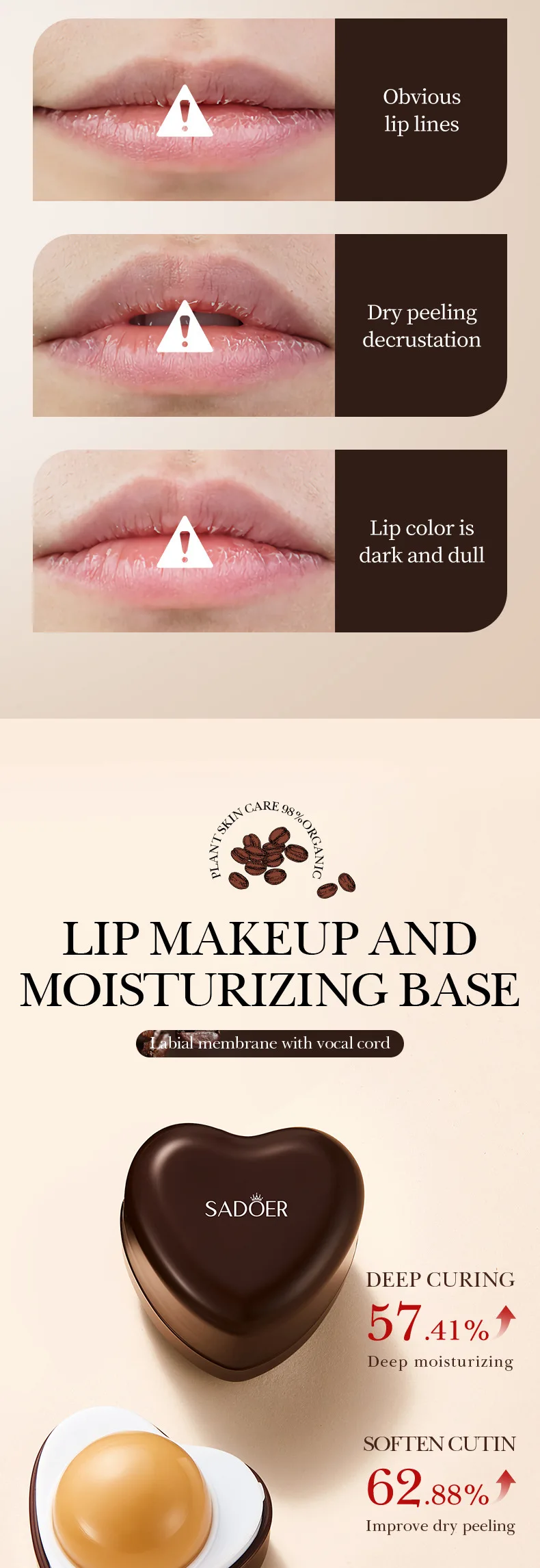 SADOER Coffee Hydrating Lipstick product information