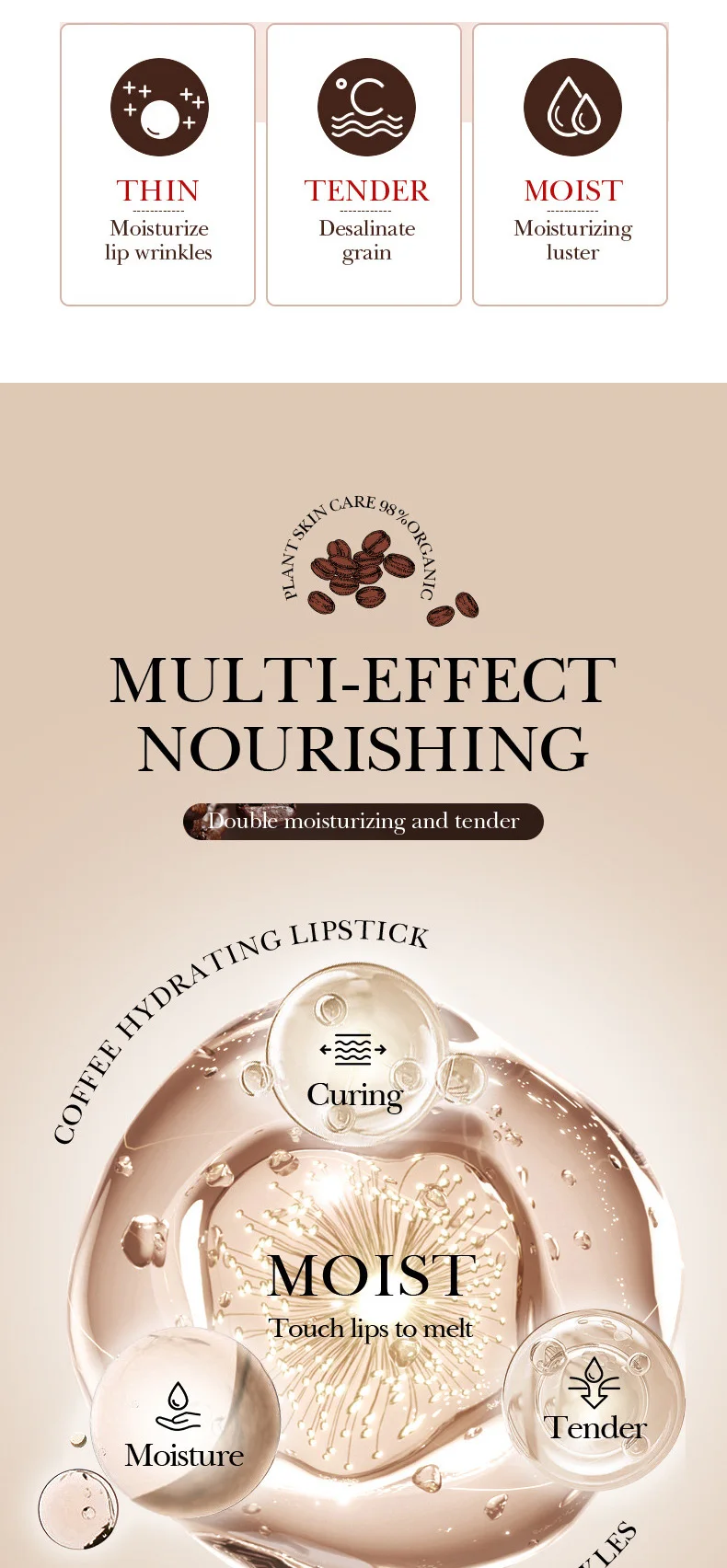 SADOER Coffee Hydrating Lipstick product information