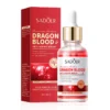SADOER Dragon's Blood Anti-Ageing Face Serum bottle and box featuring red liquid and gold accents.
