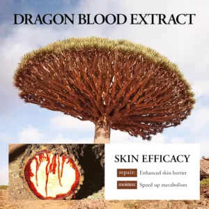 SADOER Dragon's Blood Anti-Ageing Face Serum featuring the dragon blood tree and red resin extract.