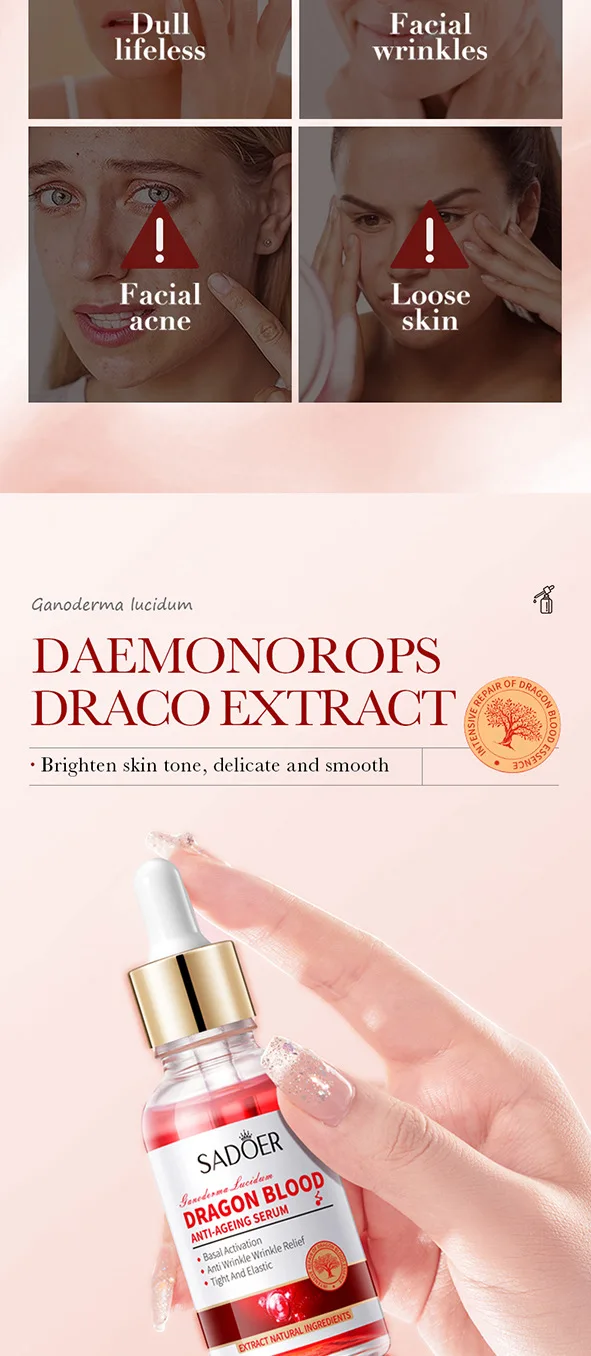 SADOER Dragon's Blood Anti-Ageing Face Serum product information