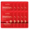 SADOER Dragon's Blood Face Sheet Mask, 10-Piece Set for hydrating and anti-aging skincare.