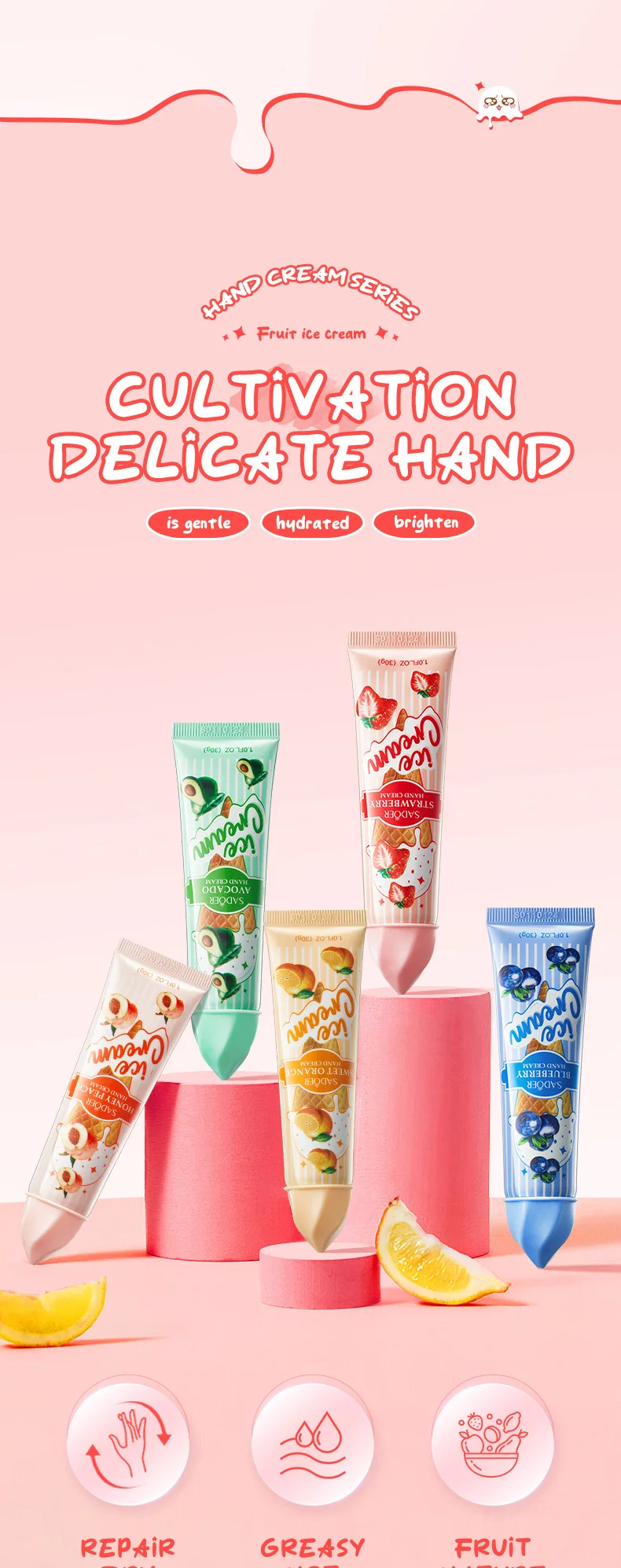 SADOER Fruit Ice Cream Hand Cream product information