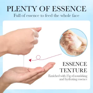 SADOER Ice Face Sheet Mask being squeezed to reveal 25g of hydrating essence.