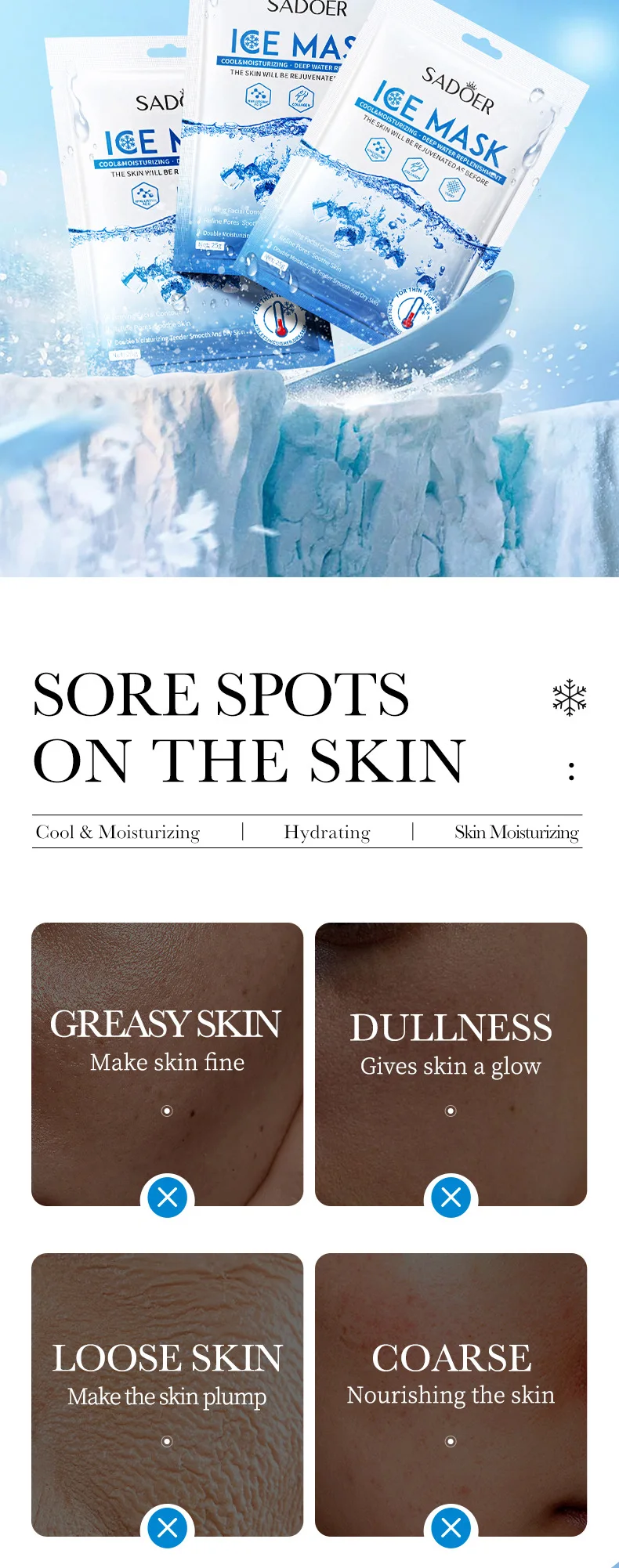SADOER Ice Face Sheet Mask, 5-Piece Set product information