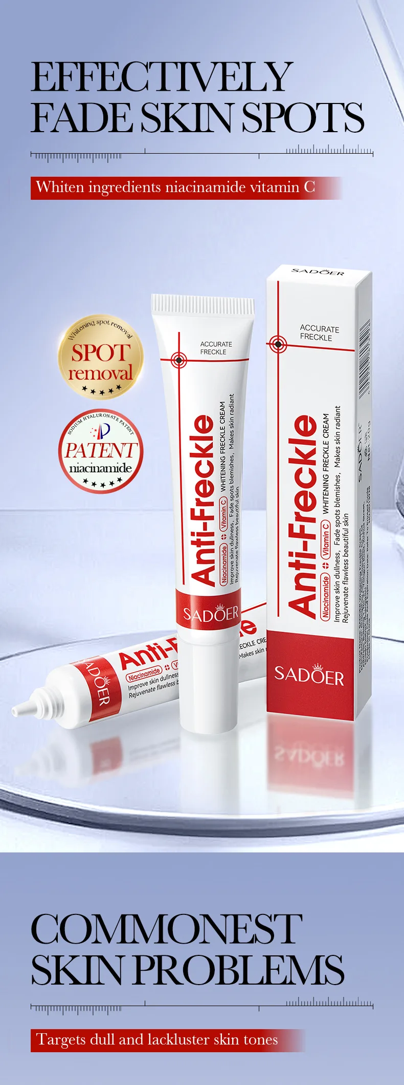 SADOER Niacinamide & Vitamin C Anti-Freckle Face Cream product information