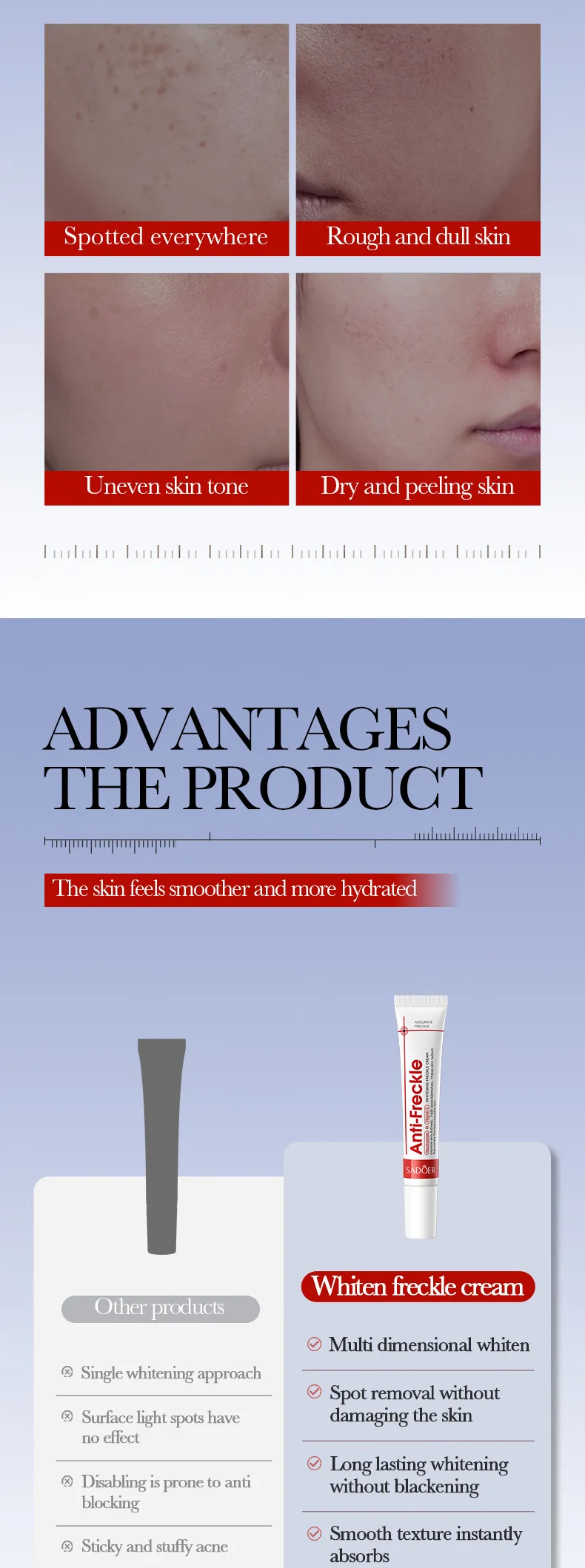 SADOER Niacinamide & Vitamin C Anti-Freckle Face Cream product information