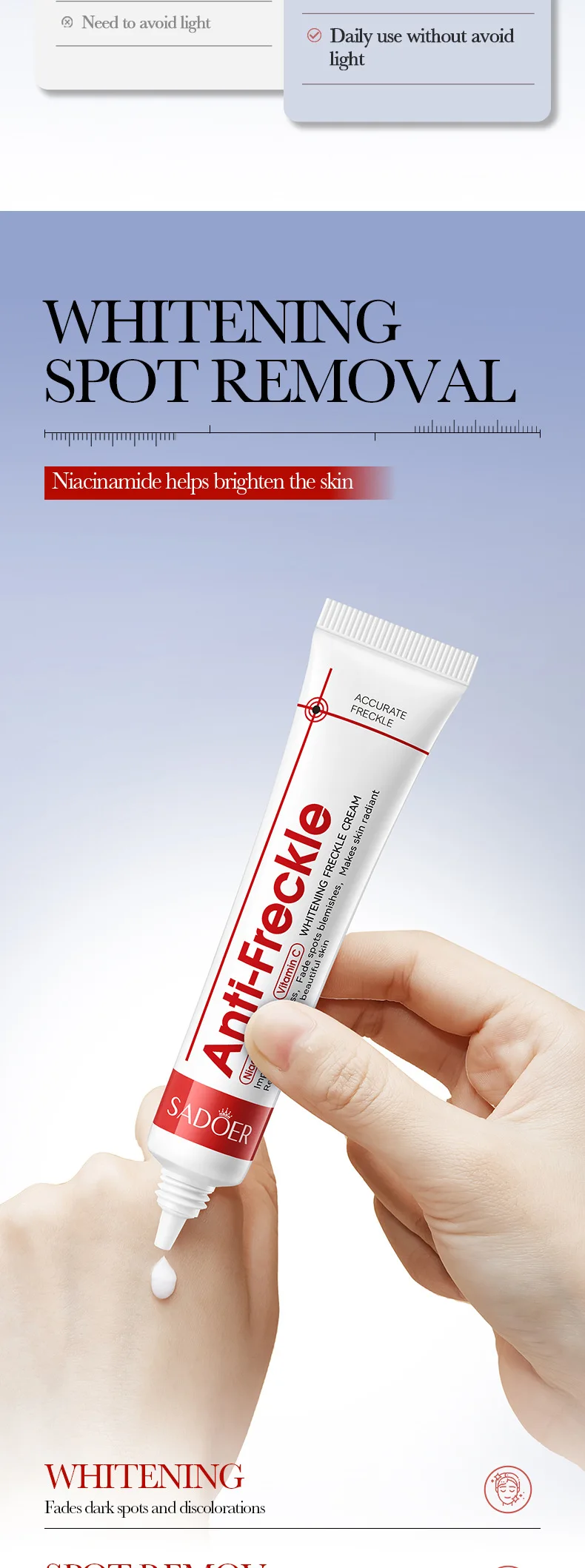 SADOER Niacinamide & Vitamin C Anti-Freckle Face Cream product information