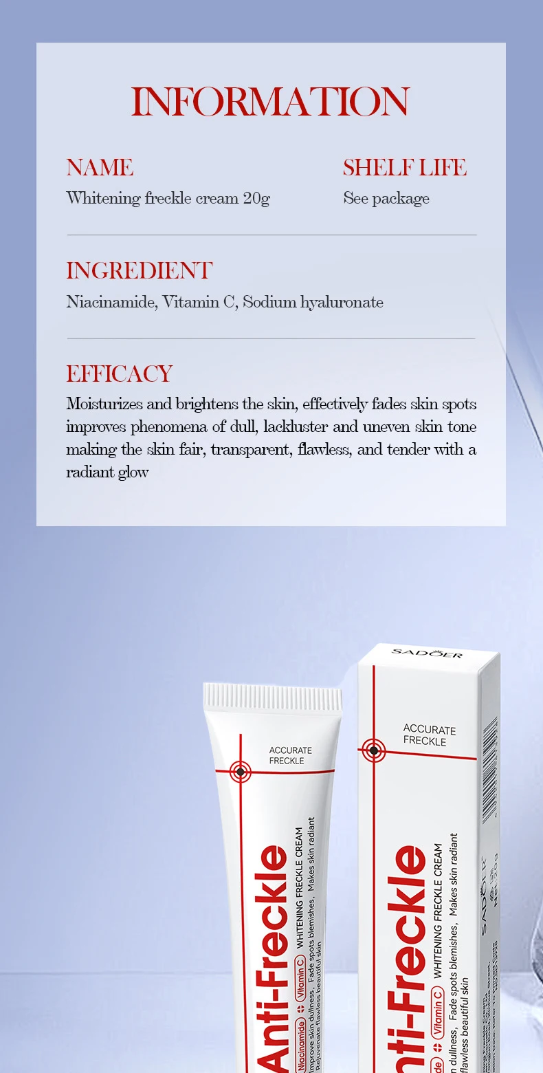 SADOER Niacinamide & Vitamin C Anti-Freckle Face Cream product information