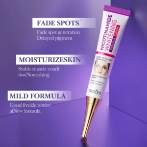 SADOER Nicotinamide Freckle Face Cream tube highlighting moisturizing benefits and spot-fading formula.