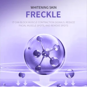 Molecular graphic of SADOER Nicotinamide Freckle Face Cream penetrating skin layers to target spots.