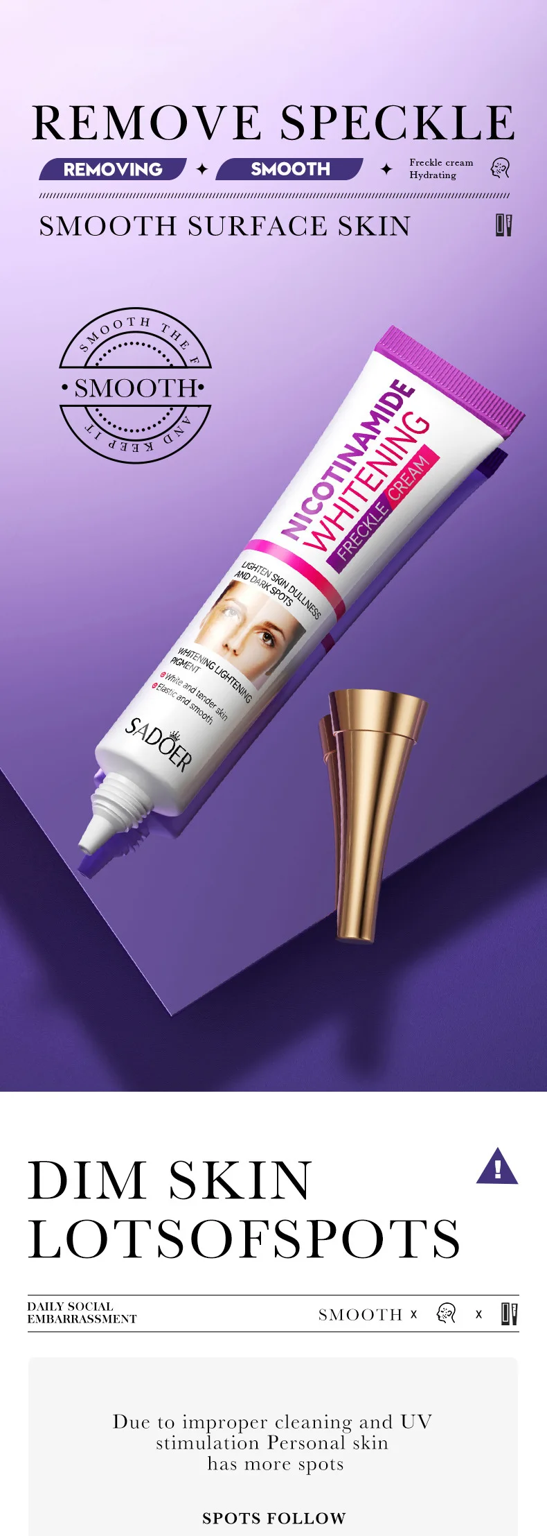 SADOER Nicotinamide Freckle Face Cream product information