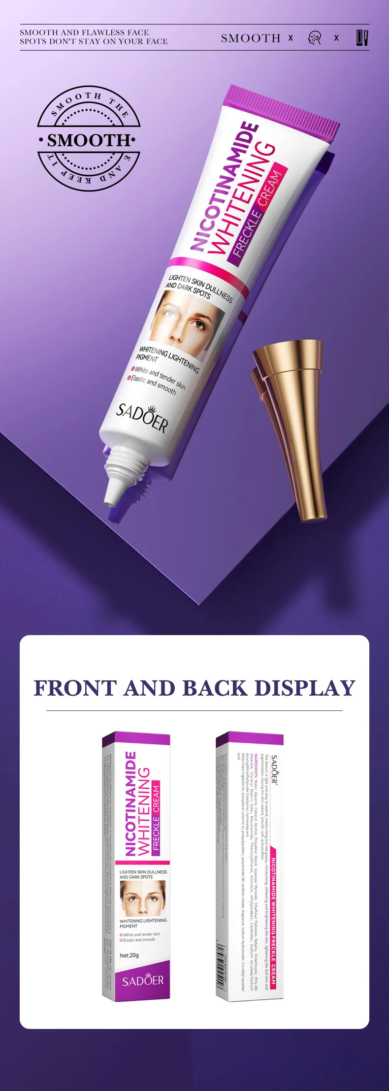 SADOER Nicotinamide Freckle Face Cream product information